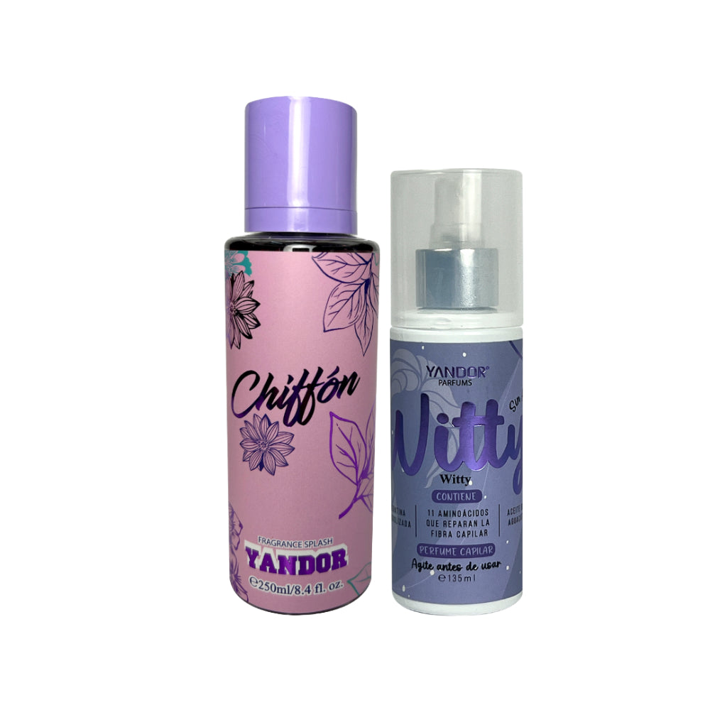 Dúo de Splash Inspirada en Victoria Secret Chiffon + Perfume del Cabello Witty Yandor