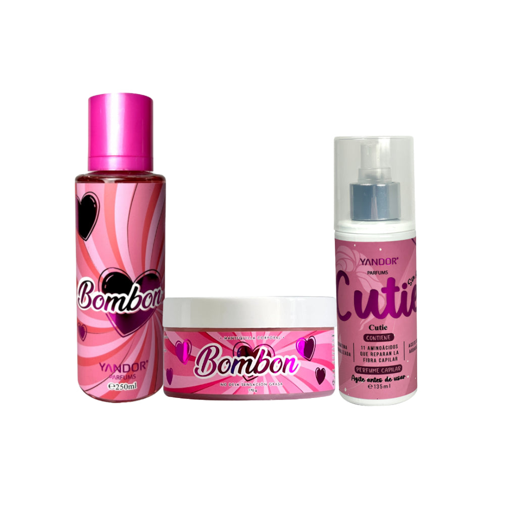 Kit de Splash y Mantequilla Corporal de Bombon + Perfume del Cabello (Bombon, Cutie)