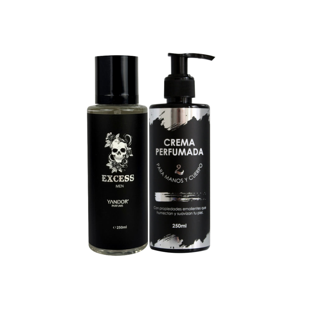 Dúo de Splash + Crema Perfumada Para Hombre Inspirado En Black Xs L´Excess De Paco Rabanne | Excess(250 ml)
