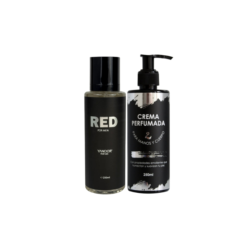 Dúo de Splash + Crema Perfumada Para Hombre Inspirado En Red De Lacoste | Red (250 ml)