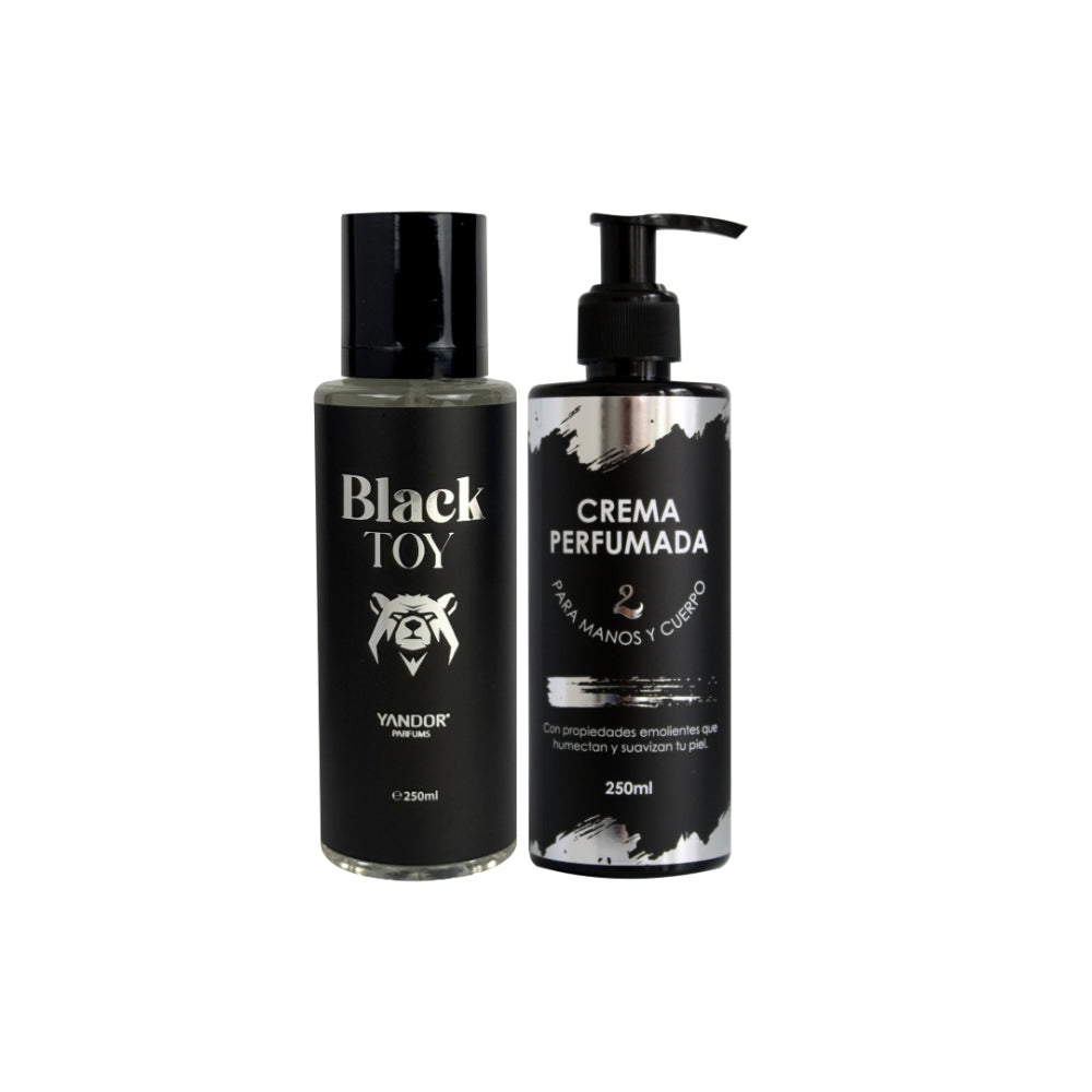 Dúo de Splash + Crema Perfumada Para Hombre Inspirado En Toy Boy De Moschino | Black Toy (250 ml)