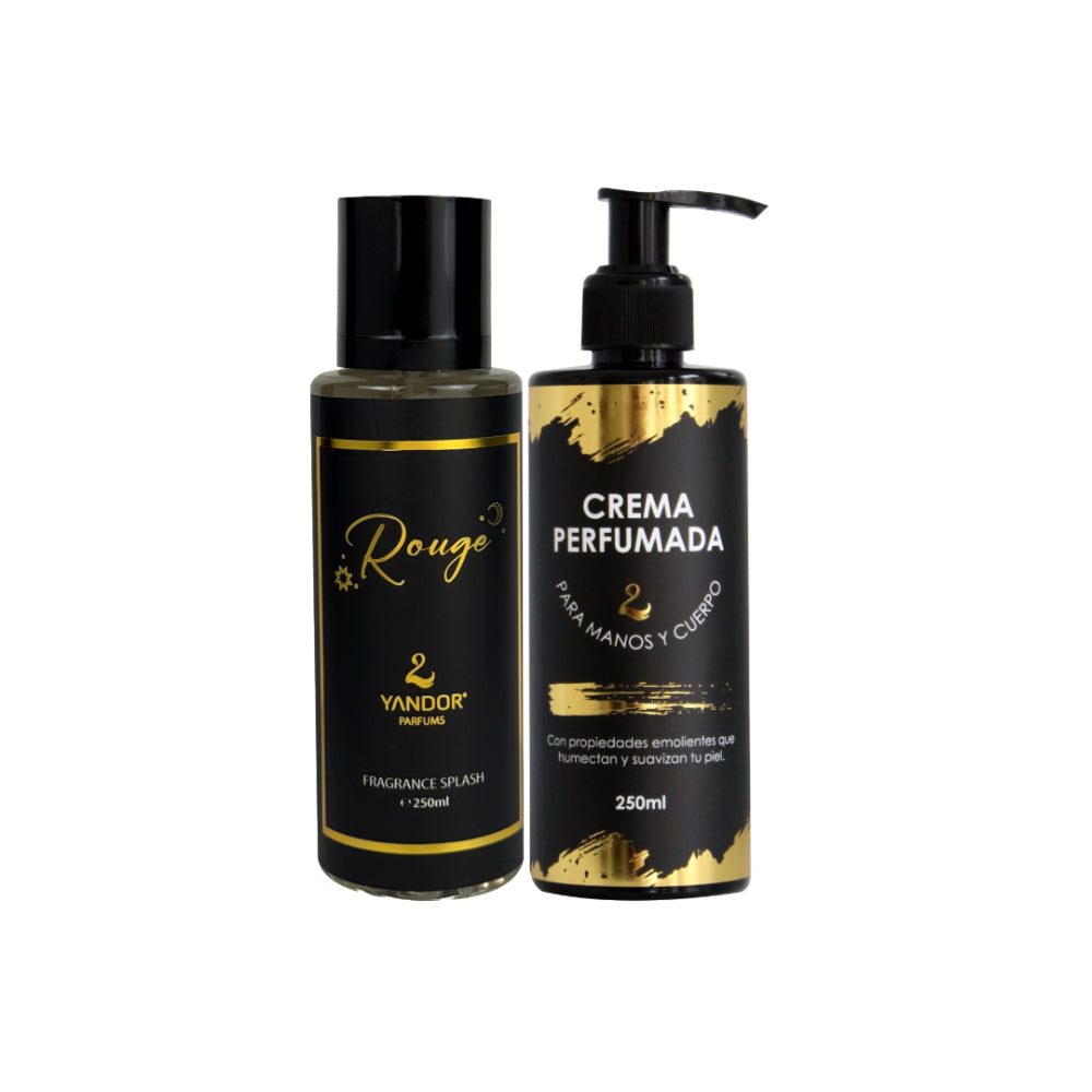 Dúo de Splash + Crema Perfumada Para Hombre Inspirado En Amber Rouge de Orientica | Rouge (250 ml)