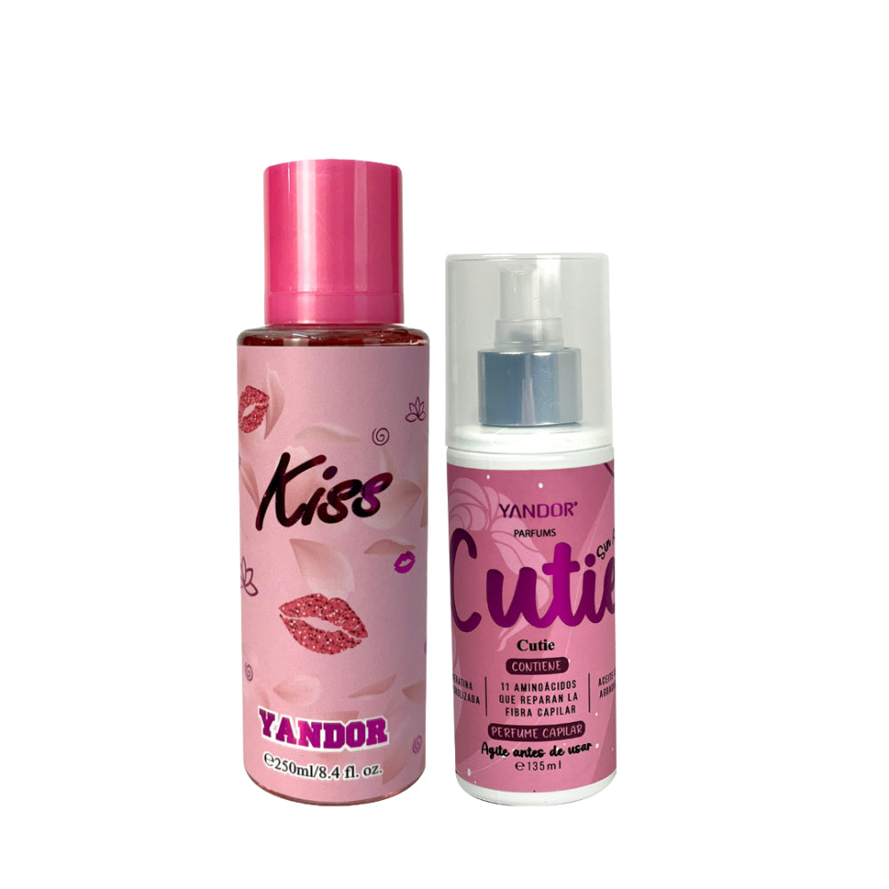 Dúo de Splash Inspirada en Victoria Secret Kiss + Perfume del Cabello Cutie Yandor