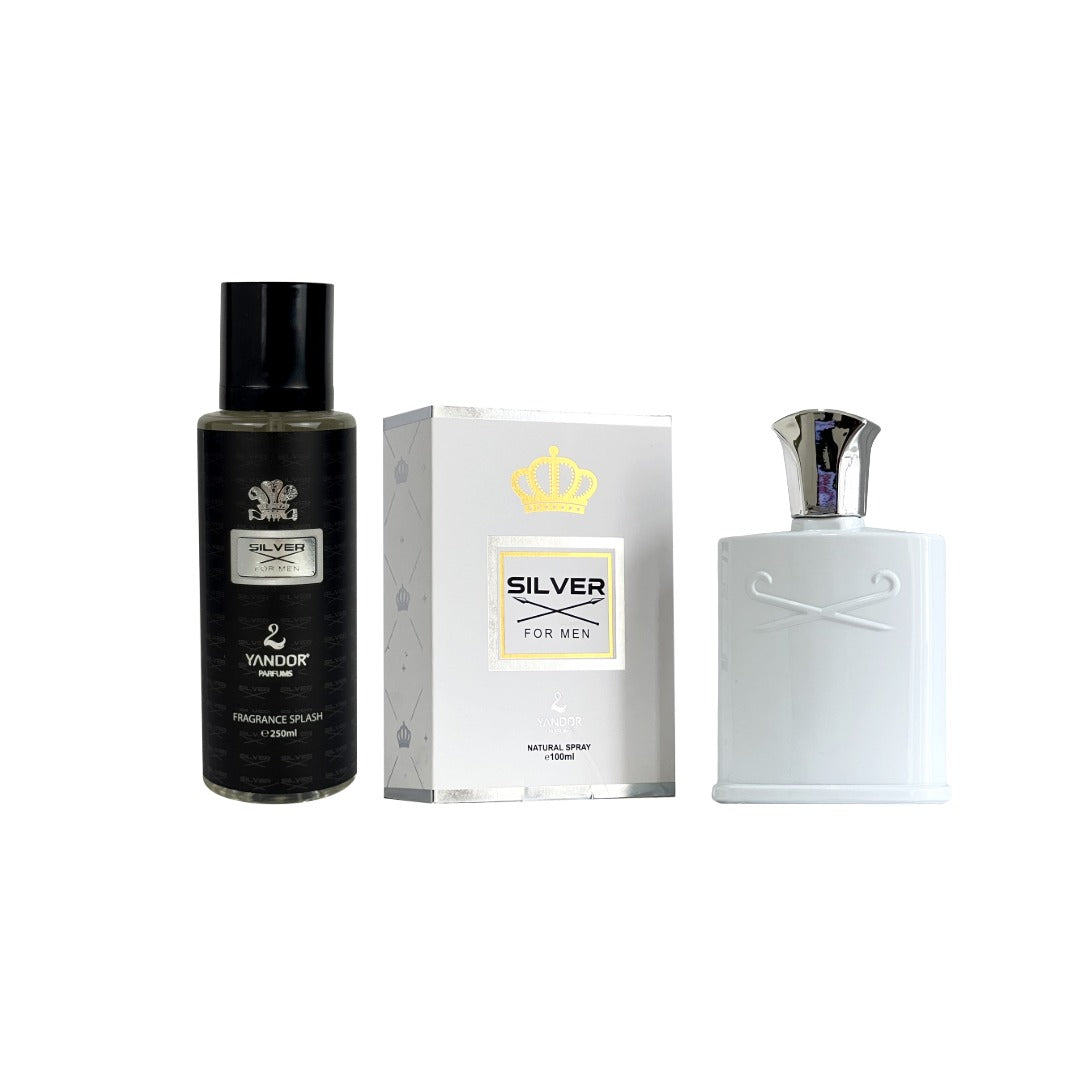 Combo de Perfume de lujo + Splash Perfumado + Tula Inspirado en Silver Mountain Water de Creed.