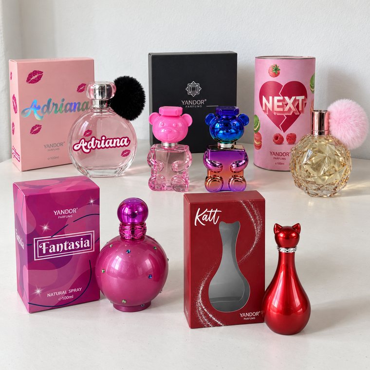 Perfumes de mujer Yandor con sus estuches