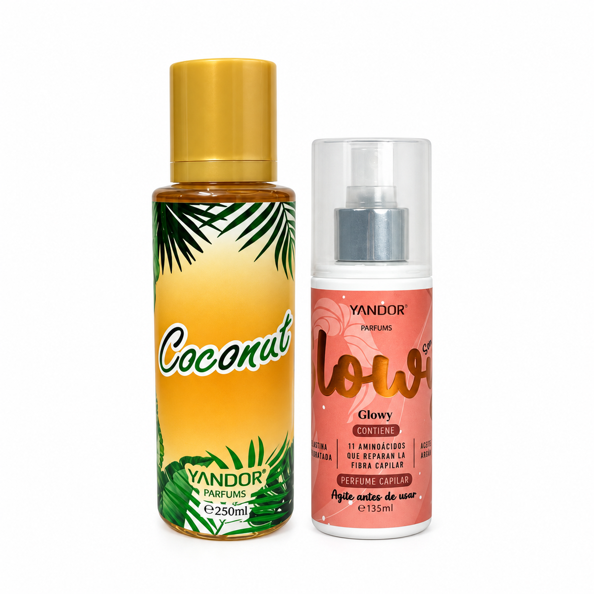 Dúo de Splash Inspirada en Victoria's Secret Coconut + Perfume del Cabello Glowy Yandor