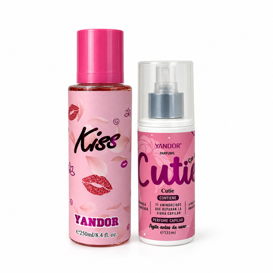 Dúo de Splash Inspirada en Victoria's Secret Kiss + Perfume del Cabello Cutie Yandor