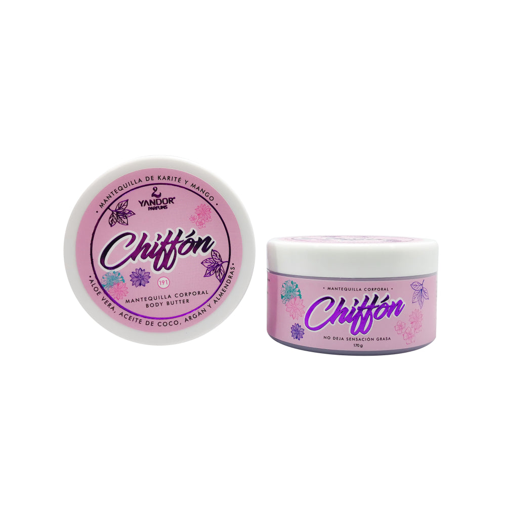 Mantequilla Corporal Inspirada En Pink Chiffon Con Aloe Vera, Aceite de coco, Argán y Almendras (170 gr)