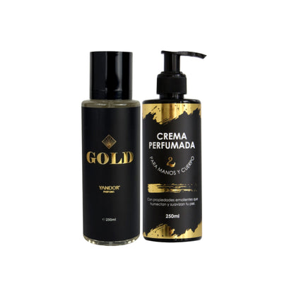 Dúo de Splash + Crema Perfumada Para Hombre Inspirado En Amber Oud Gold | Gold (250 ml)