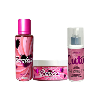 Kit de Splash y Mantequilla Corporal de Bombon + Perfume del Cabello (Bombon, Cutie)