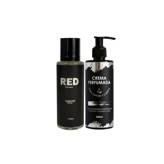 Dúo de Splash + Crema Perfumada Para Hombre Inspirado En Red De Lacoste | Red (250 ml)