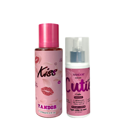 Dúo de Splash Inspirada en Victoria Secret Kiss + Perfume del Cabello Cutie Yandor