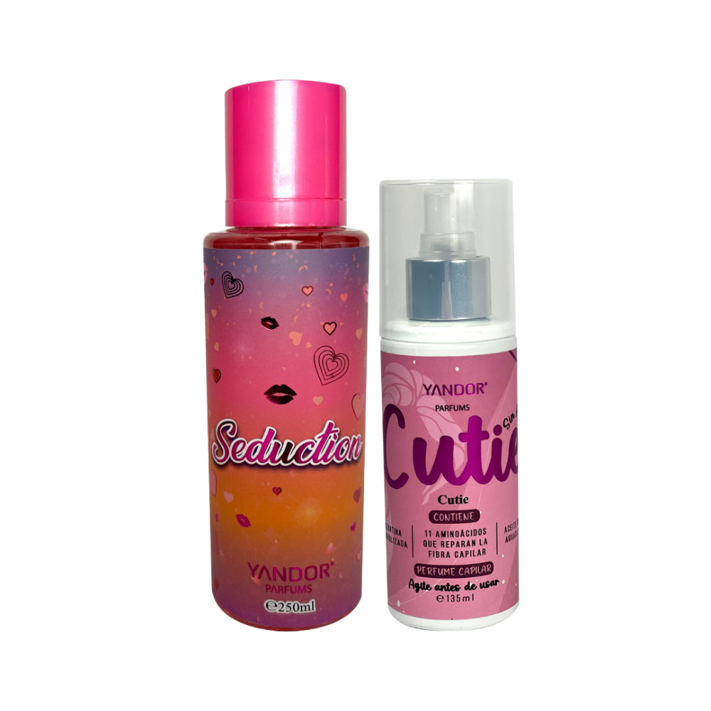 Dúo de Splash Inspirada en Victoria Secret Seduction + Perfume del Cabello Cutie Yandor