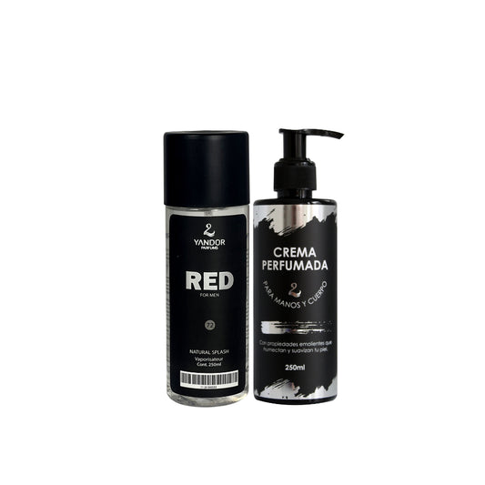 Dúo de Splash + Crema Perfumada Para Hombre Inspirado En Red De Lacoste | Red (250 ml)