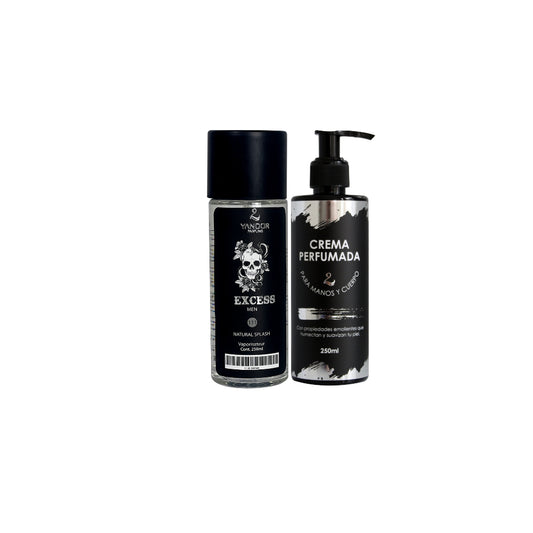 Dúo de Splash + Crema Perfumada Para Hombre Inspirado En Black Xs L´Excess De Paco Rabanne | Excess(250 ml)