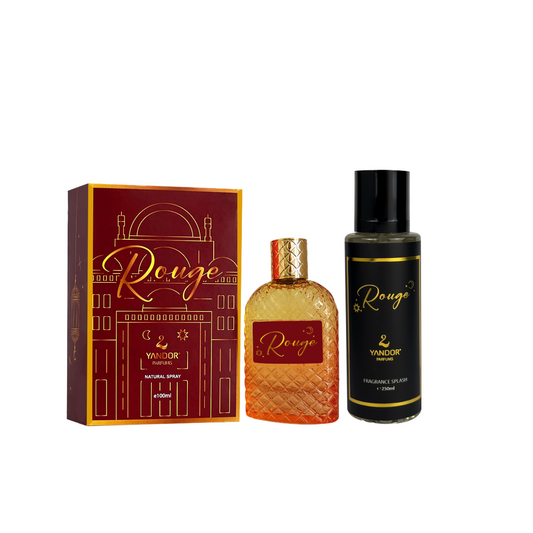 Combo de Perfume de lujo + Splash Perfumado + Tula Inspirado en Amber Rouge de Orientica