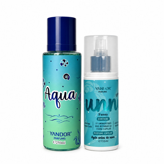 Dúo de Splash Inspirada en Victoria's Secret Aqua + Perfume del Cabello Funny Yandor