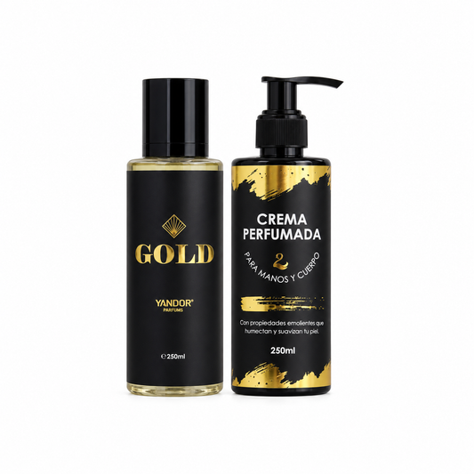 Dúo de Splash + Crema Perfumada Para Hombre Inspirado En Amber Oud Gold | Gold (250 ml)