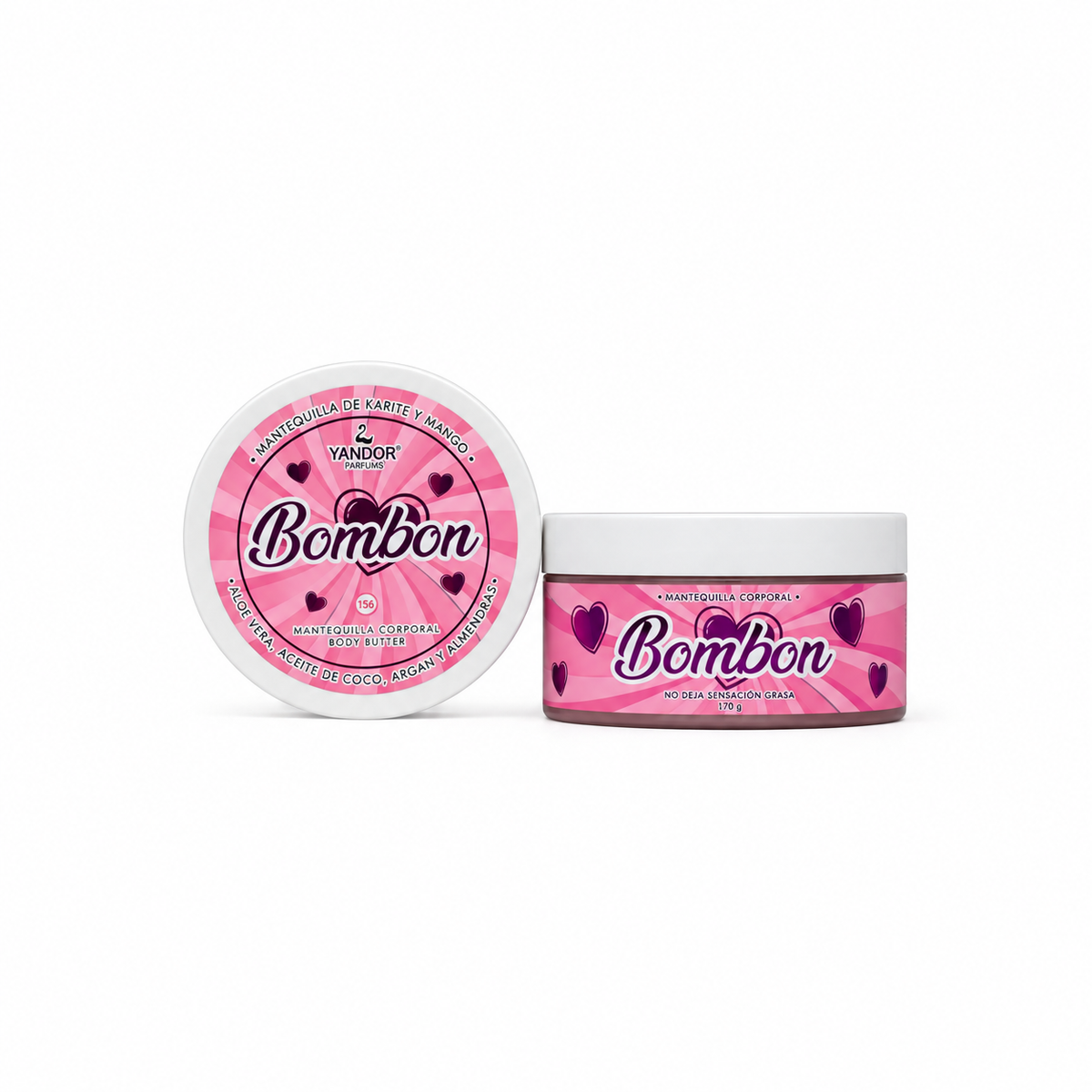 Mantequilla Corporal Bombón Con Aloe Vera, Aceite de coco, Argán y Almendras (170 gr)