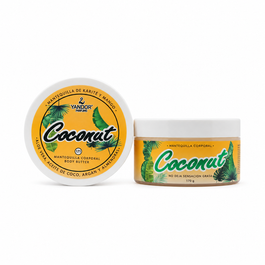 Mantequilla Corporal Inspirada En Coconut Con Aloe Vera, Aceite de coco, Argán y Almendras (170 gr)