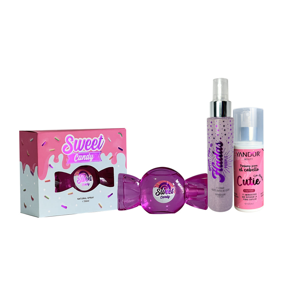 Combo Perfume Inspirado En Rush Cake De Victoria’S + Splash Polvo De Hadas Purple + Perfume Para el Cabello Cutie