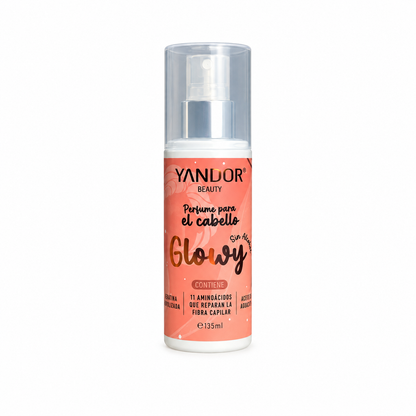 Perfume Para el Cabello Glowy. Con Keratina Hidrolizada, Aceite de Aguacate, 11 Aminoácidos Sin alcohol (135 ml)