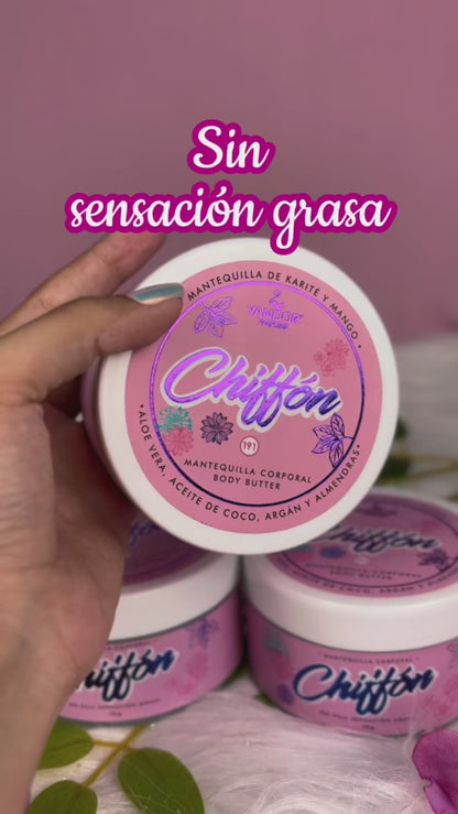 Mantequilla Corporal Inspirada En Pink Chiffon Con Aloe Vera, Aceite de coco, Argán y Almendras (170 gr)