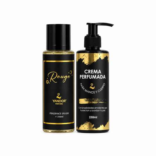 Dúo de Splash + Crema Perfumada Para Hombre Inspirado En Amber Rouge de Orientica | Rouge (250 ml)