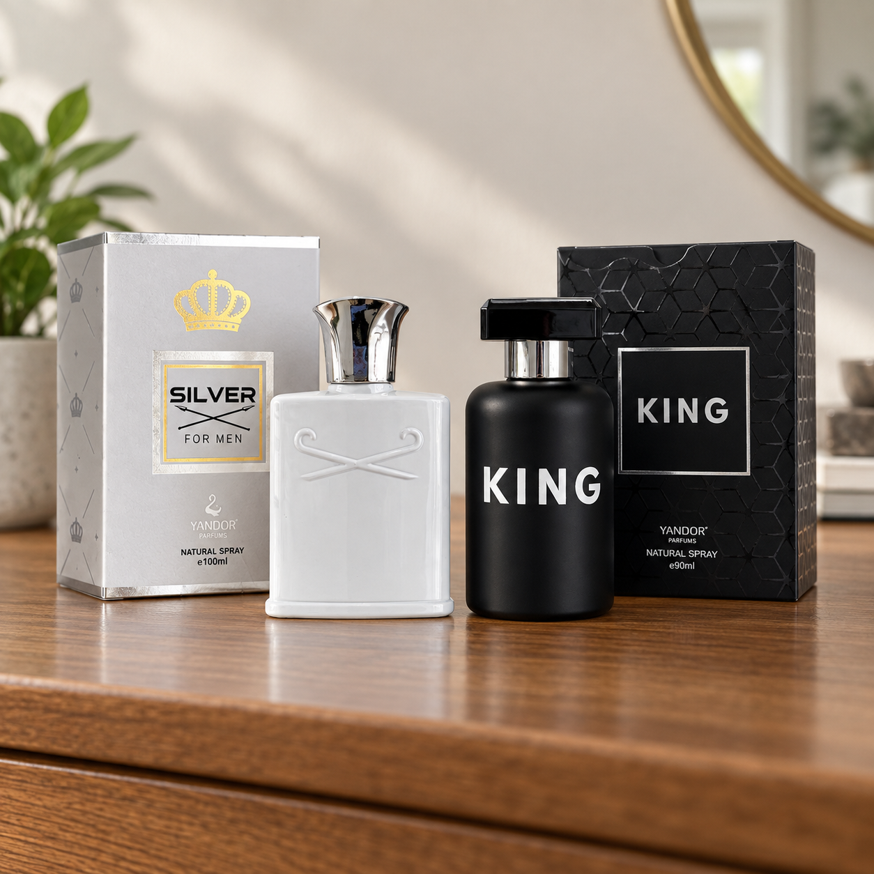 Perfumes Yandor Lujo Silver y King con sus estuches